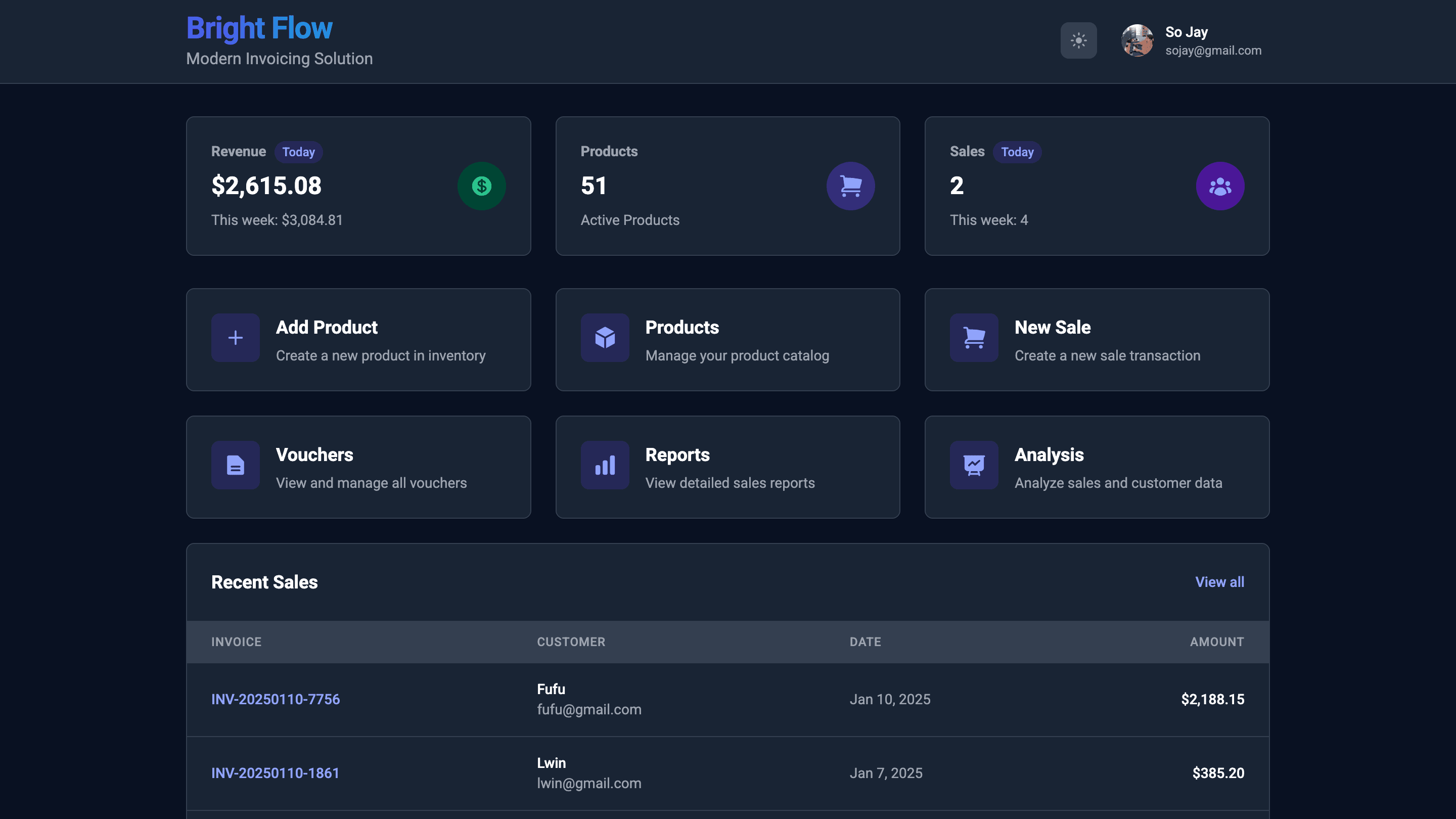 Project screenshot in dark mode