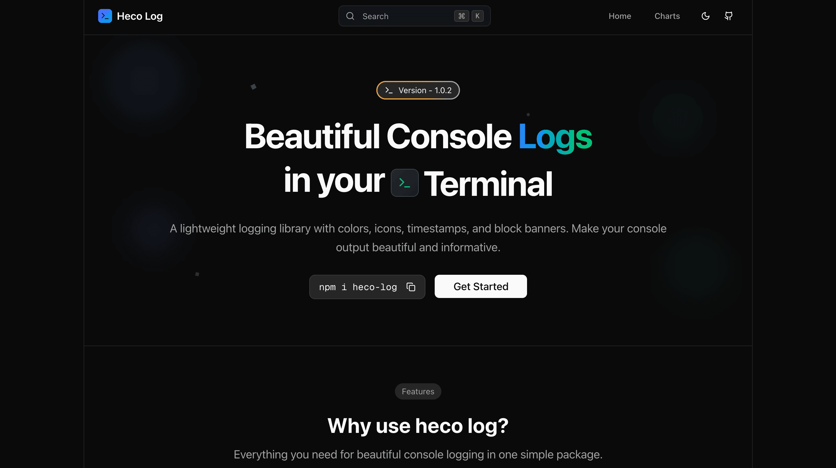 Project screenshot in dark mode