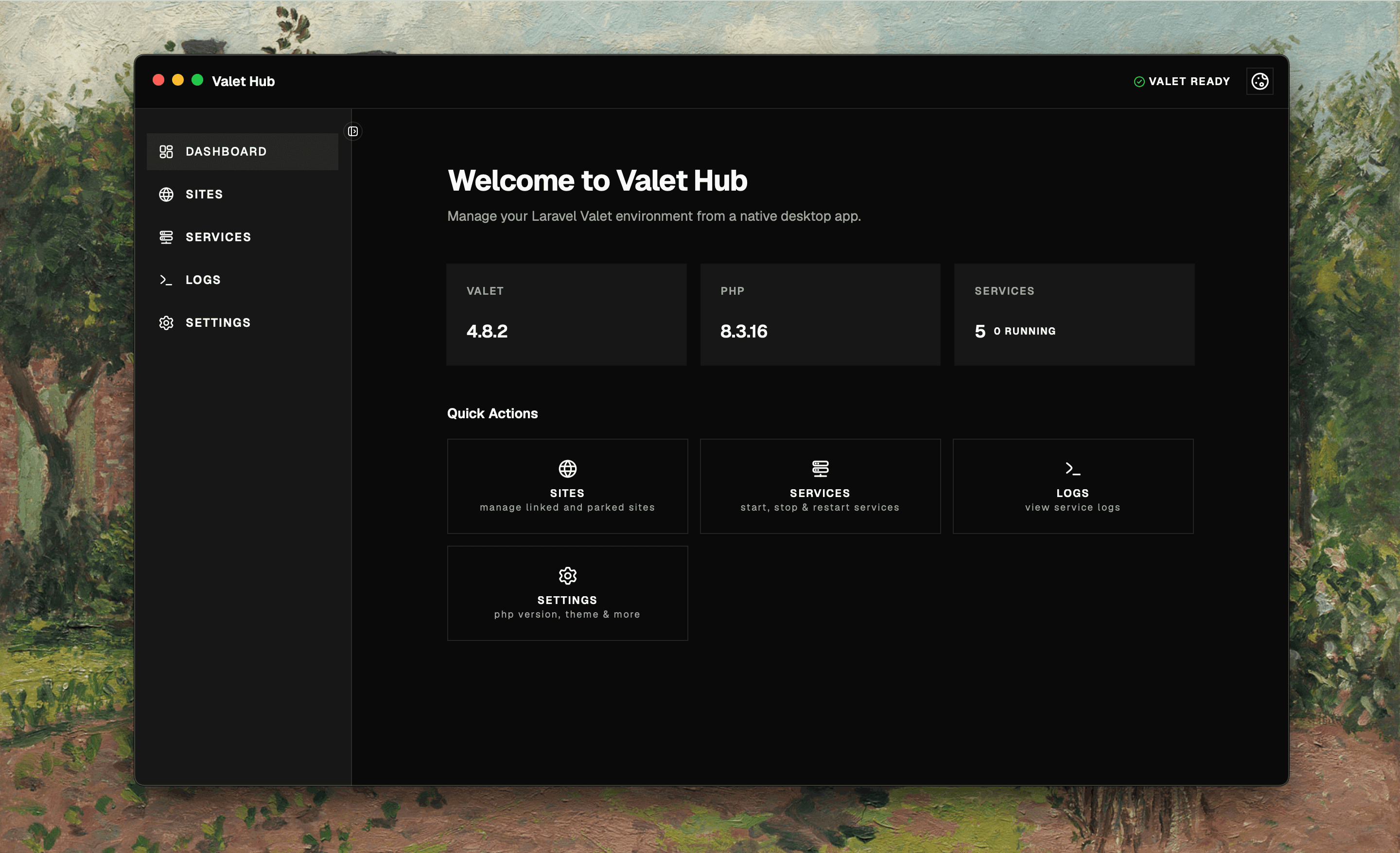 Project screenshot in dark mode